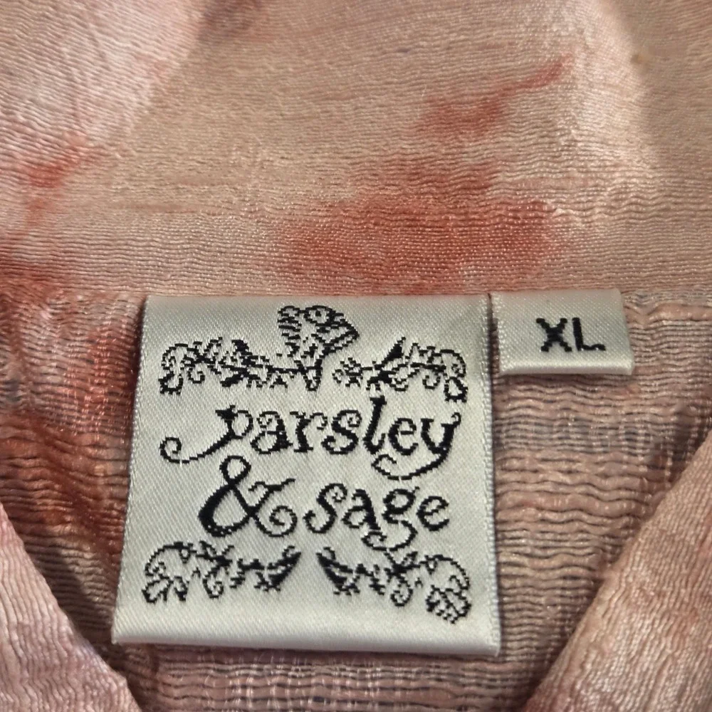 Parsley & Sage Vintage Women's 100% Silk‎ Button Up Shirt Jacket Size XL Boho